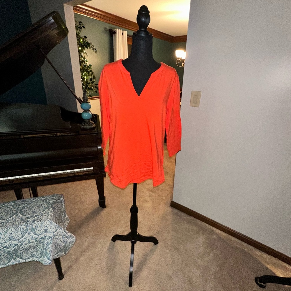 Michael Kors Orange 3/4 Sleeve Relaxed Blouse
